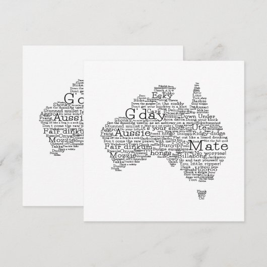 Australian slang map (Front/Back)