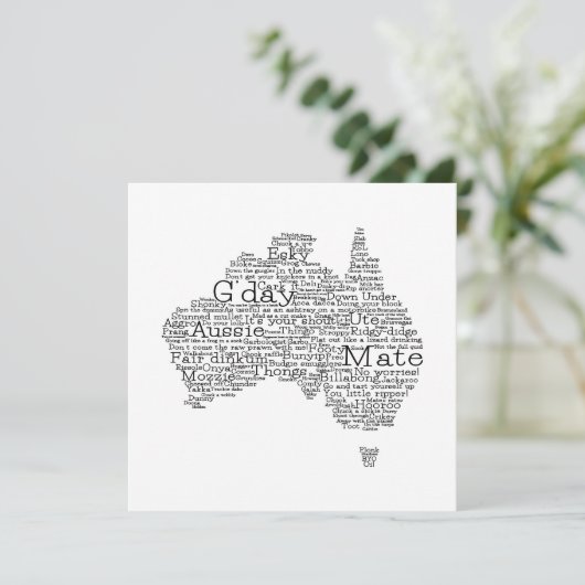 Australian slang map (Standing Front)