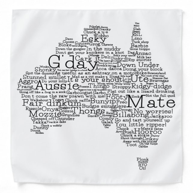 Australian slang map bandana (Front)