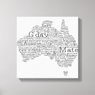 Australian slang map canvas print