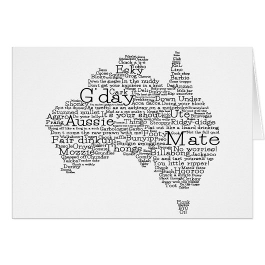 Australian slang map cards (Front Horizontal)