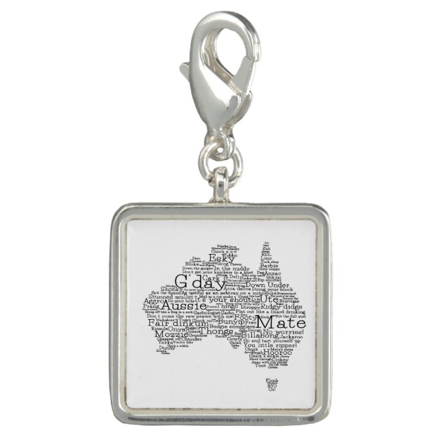 Australian slang map charm (Front)