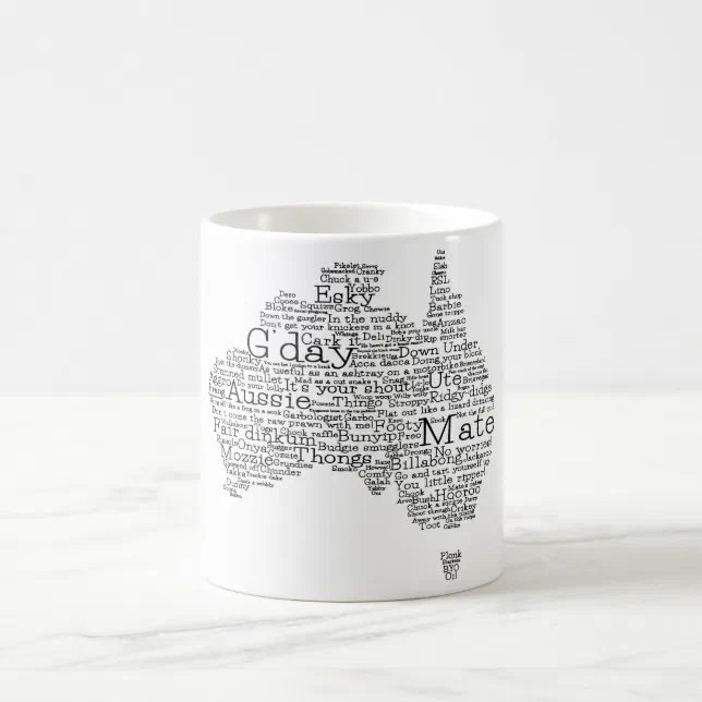 Australian slang map coffee mug Zazzle