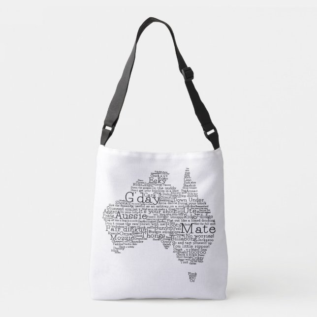 Australian slang map crossbody bag (Back)