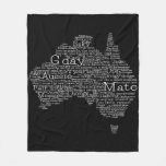 Australian Slang Map Fleece Blanket at Zazzle