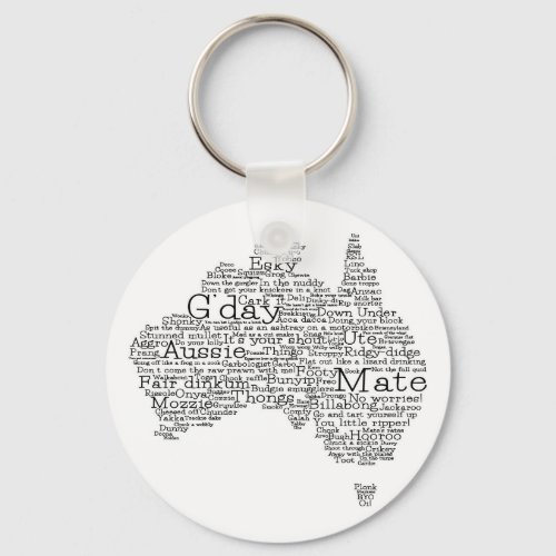 Australian slang map keychain