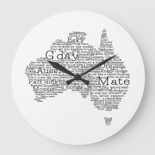 Australian slang map large clock