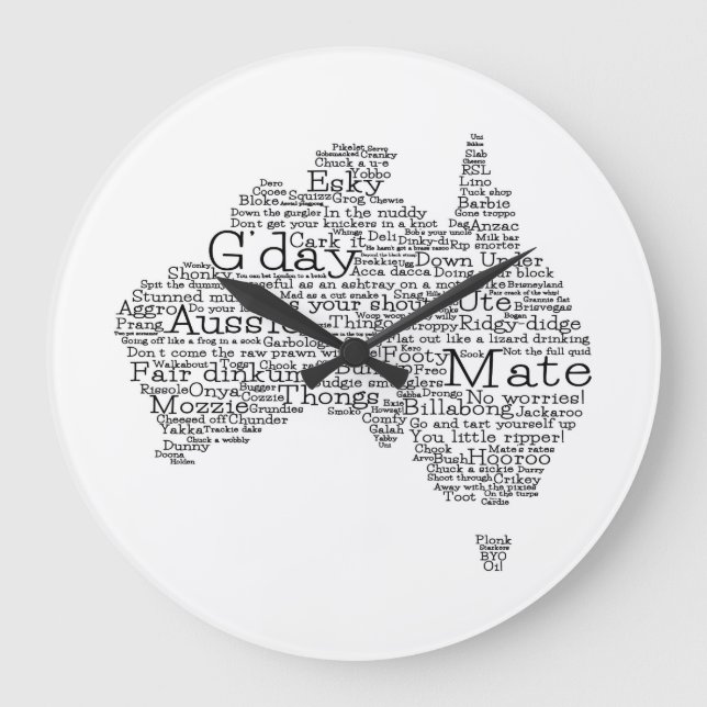 Australian slang map large clock (Front)