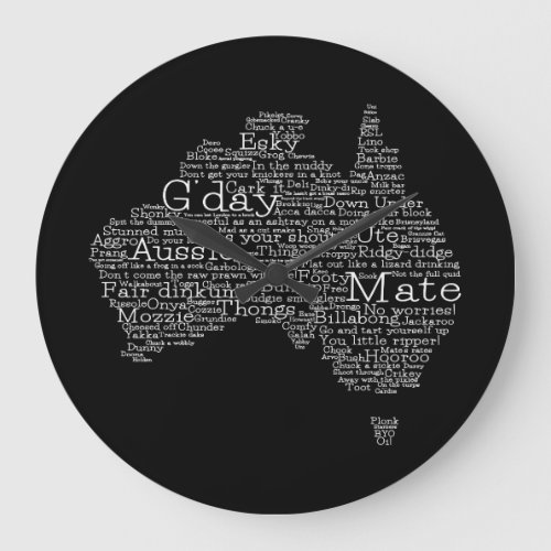 Australian slang map large clock