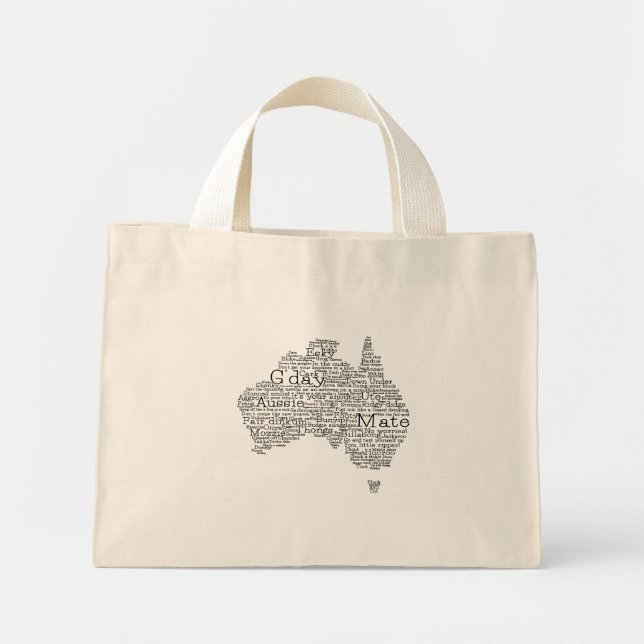 Australian slang map mini tote bag (Front)