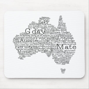 Australian slang map mouse pad