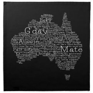Australian slang map napkin