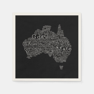 Australian slang map napkins