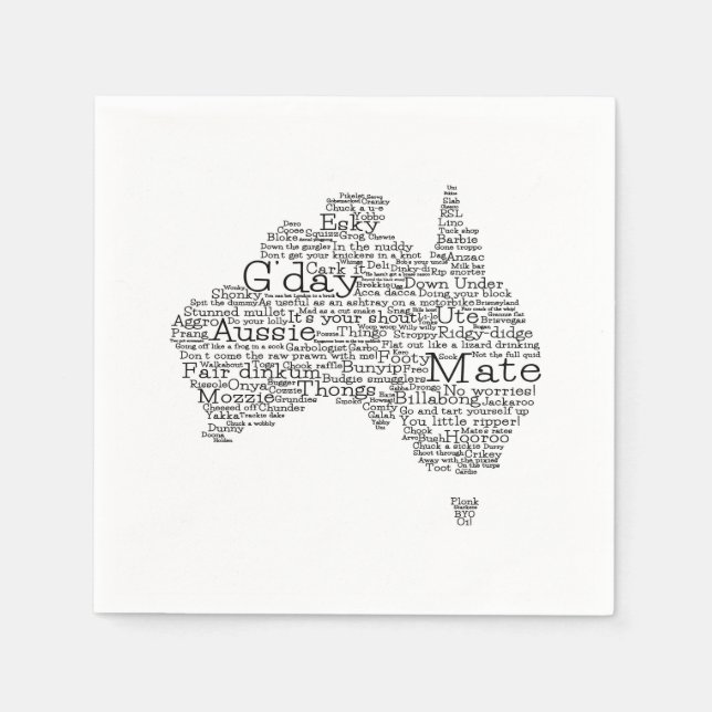 Australian slang map napkins (Front)