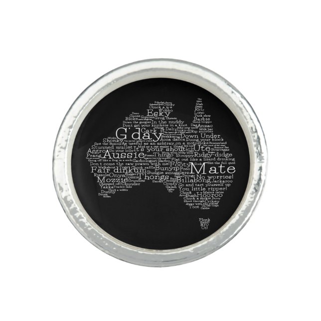 Australian slang map ring (Front)
