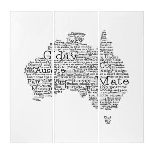 Australian slang map triptych