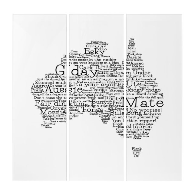 Australian slang map triptych (Front)