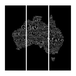 Australian slang map triptych