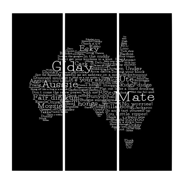 Australian slang map triptych (Front)