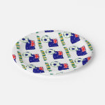Australian Soccer Ball and Flag Tiled Paper Plates