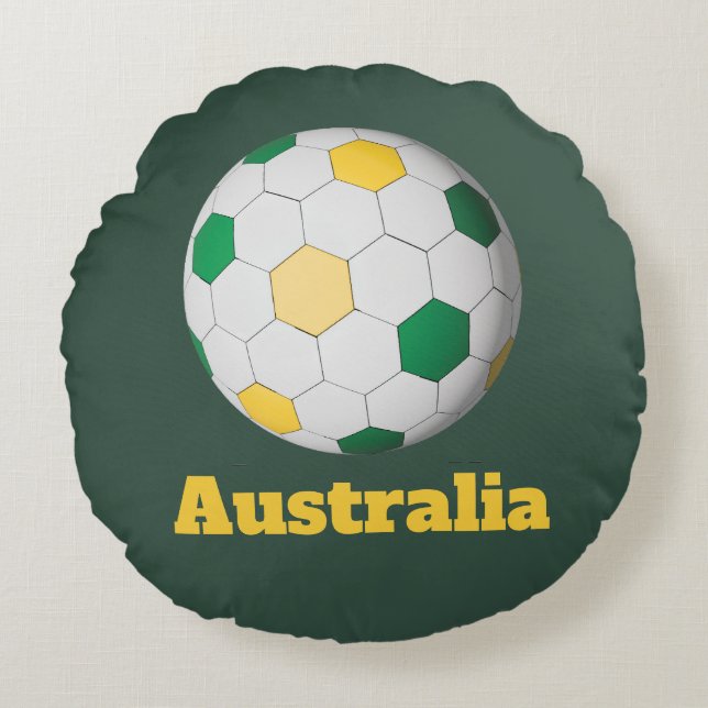 Australian Soccer Round Pillow (Front)