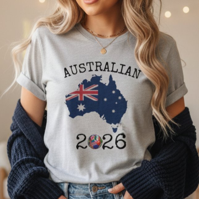 Australian Socceroos 2026 Vintage Flag Map T-Shirt (Australian Socceroos 2026 Vintage Flag Map T-Shirt)