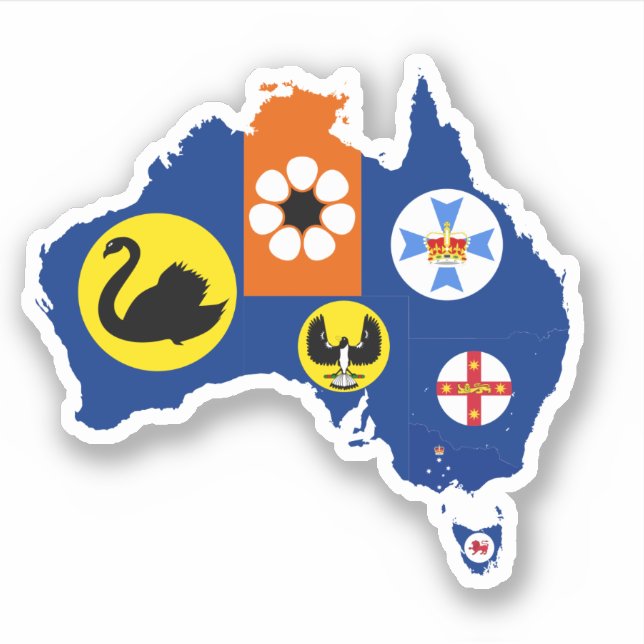 Australian States Flag Sticker (Front)