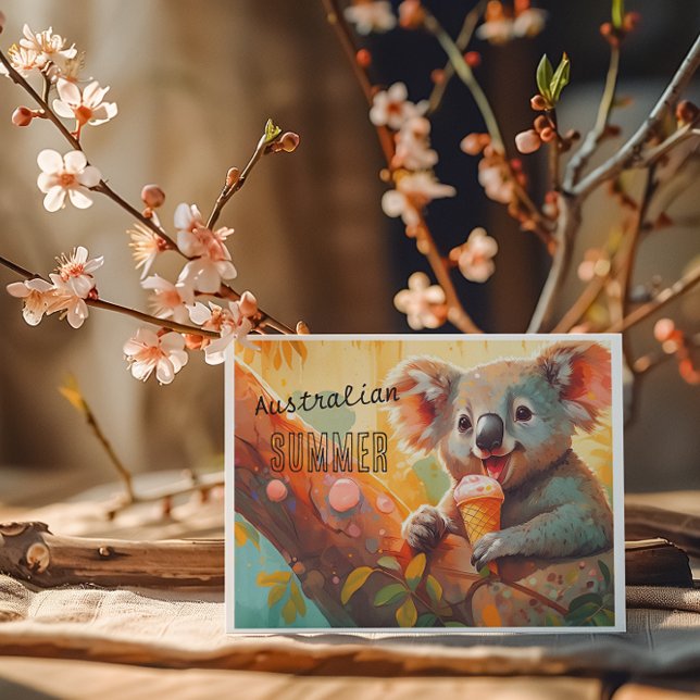 Australian Summer, koala card customizable (Creator Uploaded)