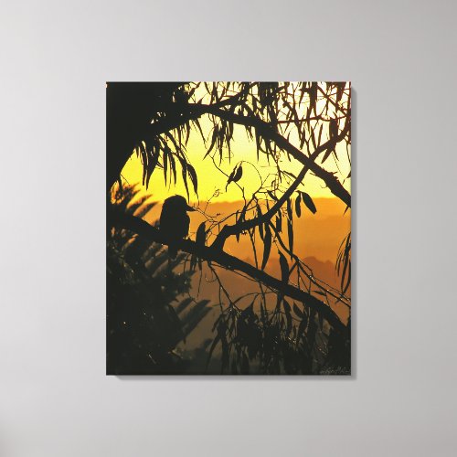 Australian Sunset Kookaburra Silhouette  Wrapped C Canvas Print
