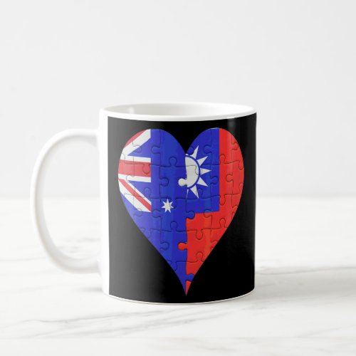 Australian Taiwanese Flag Heart  Coffee Mug