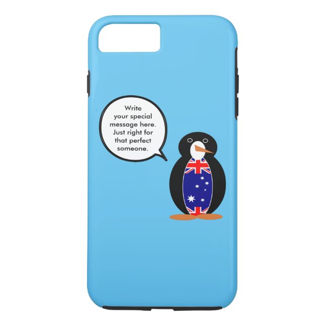 Australian Talking Ms Penguin Personalized  Case-Mate iPhone Case (Back)