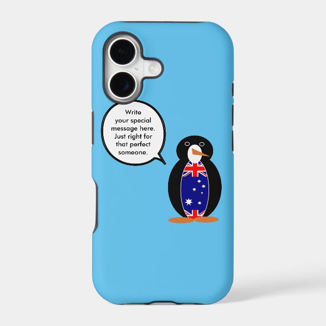 Australian Talking Ms Penguin Personalized  Iphone Case (Back)