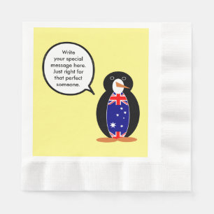 Australian Talking Ms Penguin Personalized Napkins