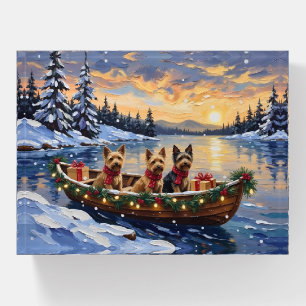 Australian Terrier Christmas Boat Holiday Paperweight
