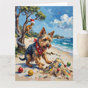 Australian Terrier Christmas Down Under Holiday Card