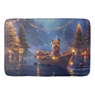 Australian Terrier Christmas Festive Voyage Bath Mat
