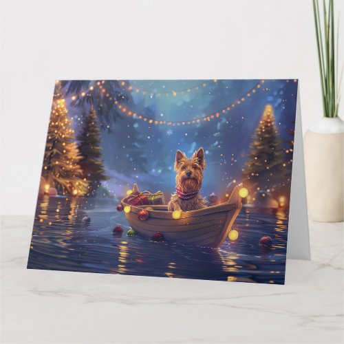 Australian Terrier Christmas Festive Voyage Card