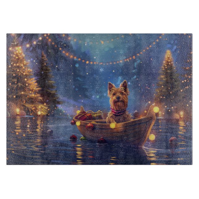 Australian Terrier Christmas Festive Voyage Cutting Board (Front)