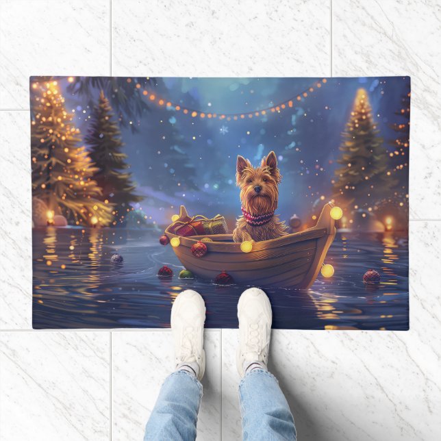 Australian Terrier Christmas Festive Voyage Doormat (Indoor)