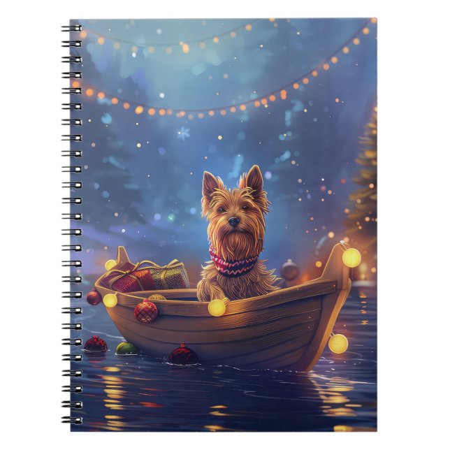 Australian Terrier Christmas Festive Voyage Notebook (Front)
