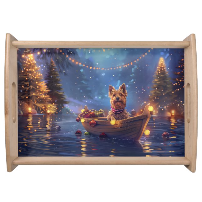 Australian Terrier Christmas Festive Voyage Serving Tray (Front)