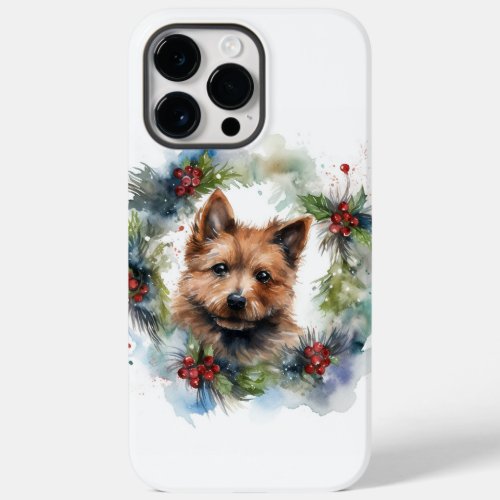 Australian Terrier Christmas Wreath Festive Pup  Case_Mate iPhone 14 Pro Max Case