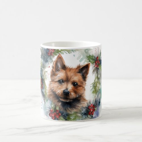 Australian Terrier Christmas Wreath Festive Pup  Coffee Mug