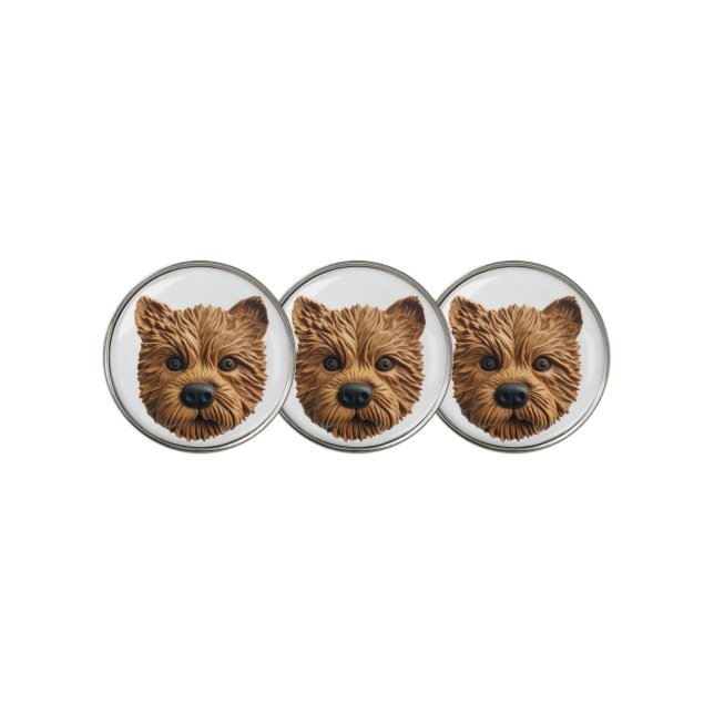 Australian Terrier Dog 3D Inspired Golf Ball Marker (3 Up)