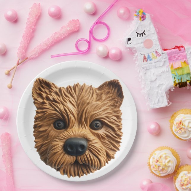 Australian Terrier Dog 3D Inspired Paper Plates (Party)