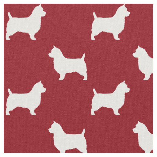 Australian Terrier Dog Breed Silhouettes Patterned Fabric