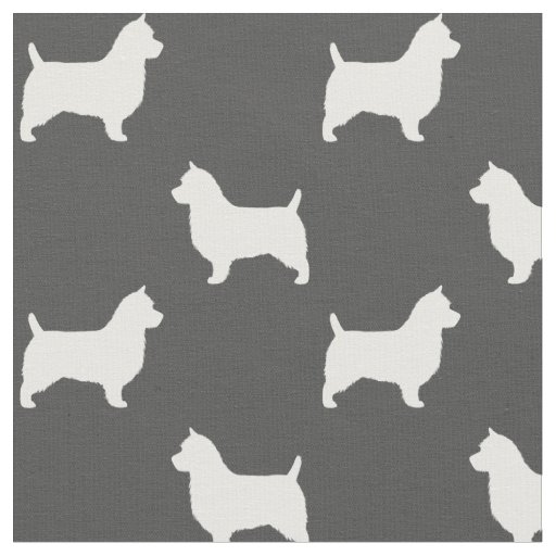 Australian Terrier Dog Breed Silhouettes Patterned Fabric