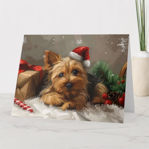 Australian Terrier Dog Christmas Festive Card