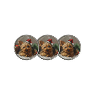 Australian Terrier Dog Christmas Festive Golf Ball Marker
