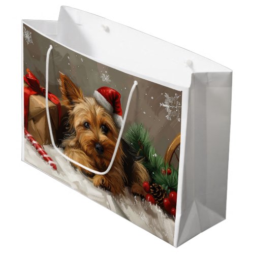Australian Terrier Dog Christmas Festive Large Gift Bag